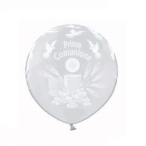 Palloncino Mongolfiera da 1 metro in Lattice Stampa Calice Prima Comunione