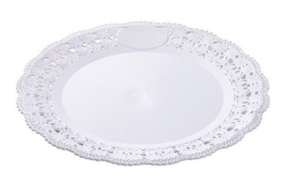 Vassoio Trinato - Decorato Bianco diametro 45 cm *