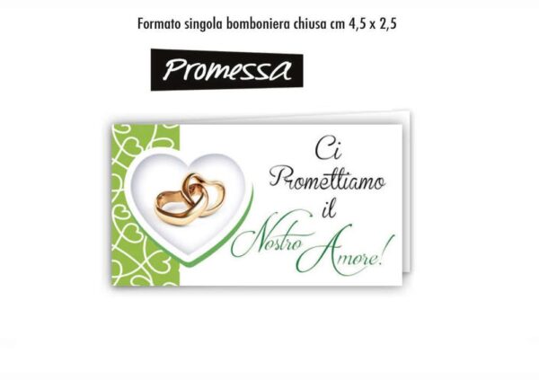 20 Biglietti per Bomboniere Promessa