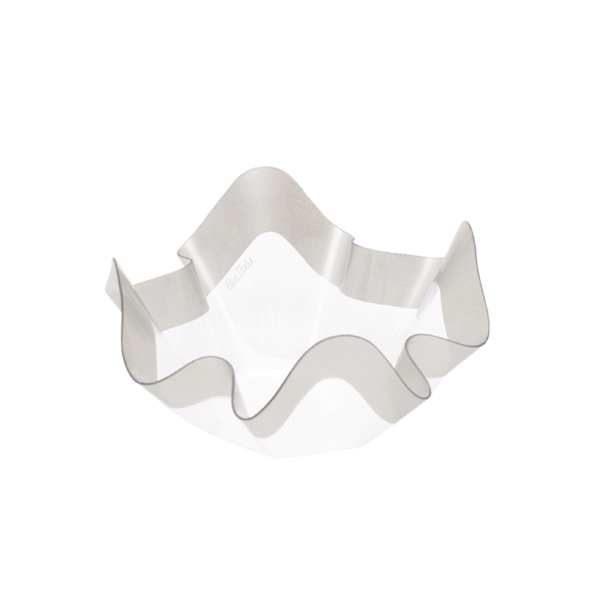 Porta Confetti Trasparente con Decorazione Argento 13x7 cm *