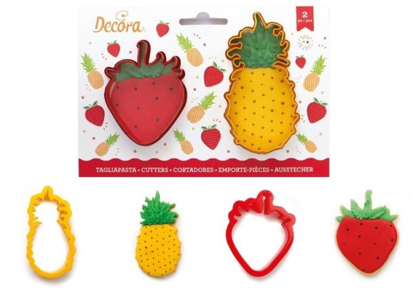 Set 2 Tagliapasta in plastica Ananas e Fragola *
