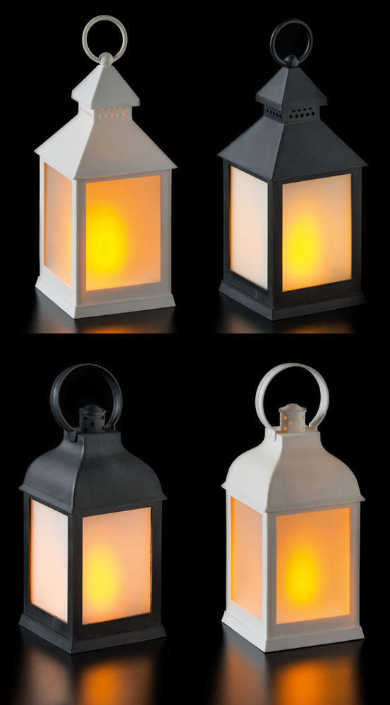 Lanterna Led in plastica a batterie 10,5x10,5 cm altezza 24 cm - colori assortiti *