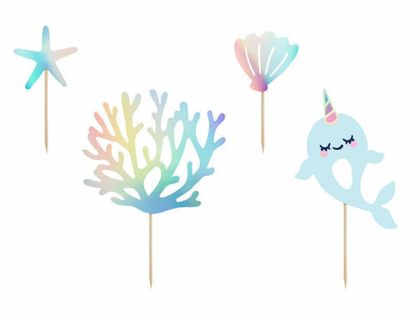 Cake Topper in Carta Delfino 4 pz *