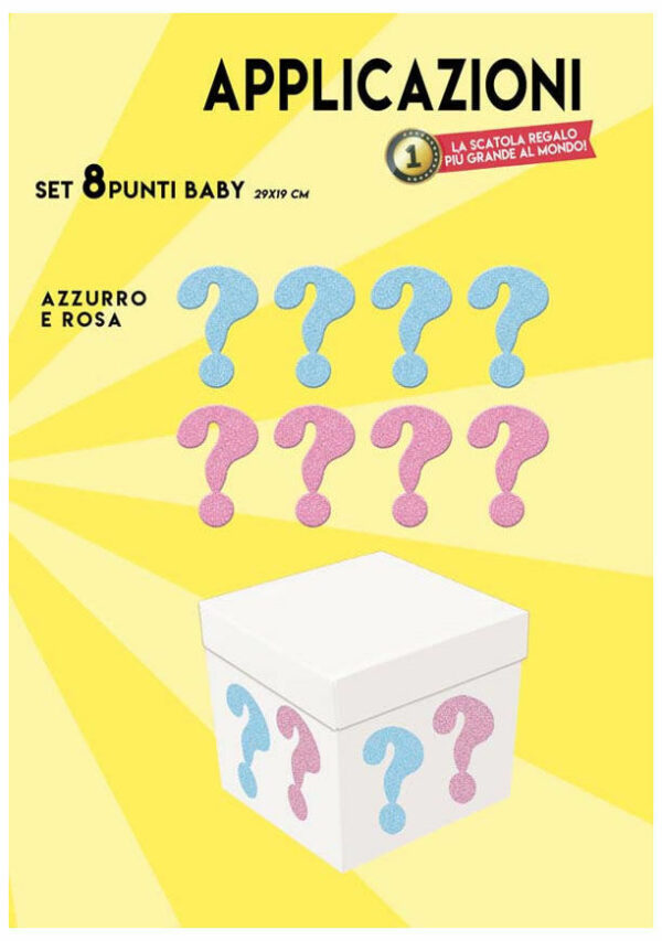 Skatush Applicazione Punto Interrogativo ? 4 Rosa e 4 Celesti *