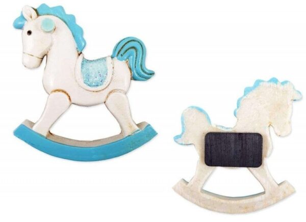 12 Calamite Cavallo a Dondolo Celeste 6x3,5 cm