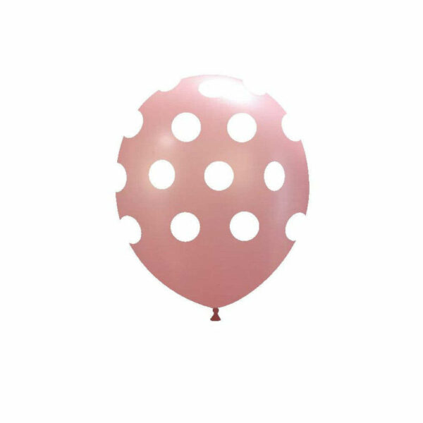 Palloncini in lattice 5'' 13 cm Rosa Chiaro con pois Bianchi 100 pz*