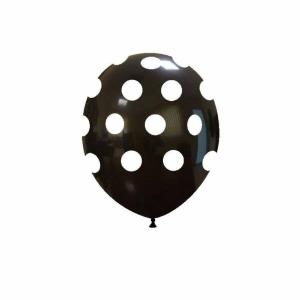 Palloncini in lattice 5'' 13 cm Nero con pois Bianchi 100 pz*