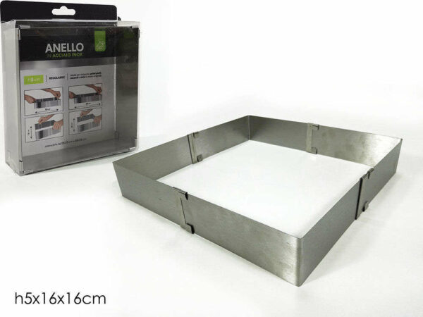 Anello regolabile quadro da 15 a 28 cm altezza 5 cm *