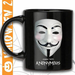Tazza in Ceramica Nera Anonymous in confezione regalo *