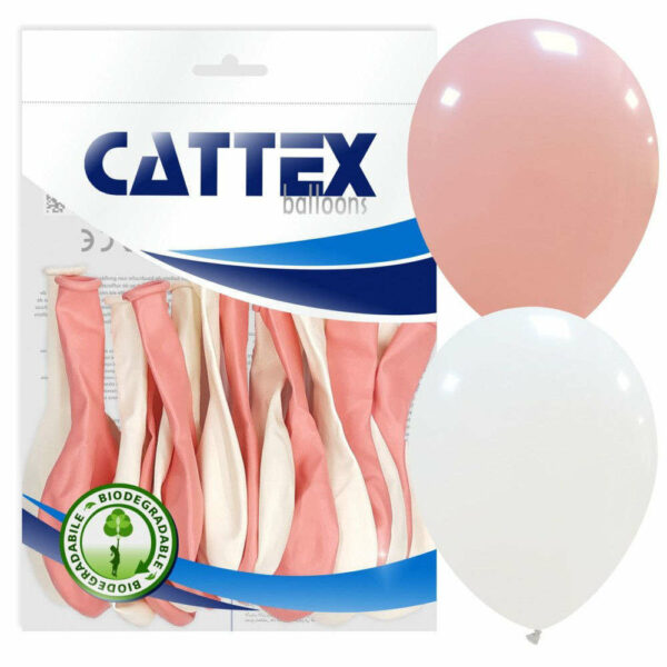 Palloncini in lattice 12'' 30 cm Rosa baby e Bianco 20 pezzi *