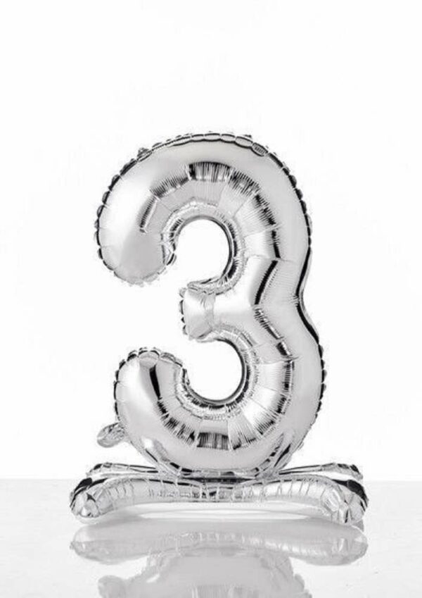 Palloncino Mylar Argento autoportante 70 cm numero 3