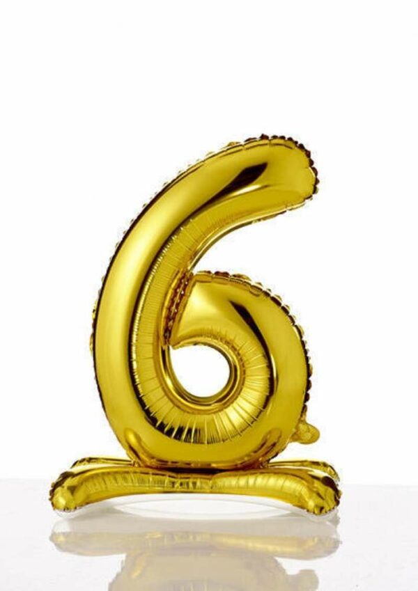 Palloncino Mylar Oro autoportante 70 cm numero 6