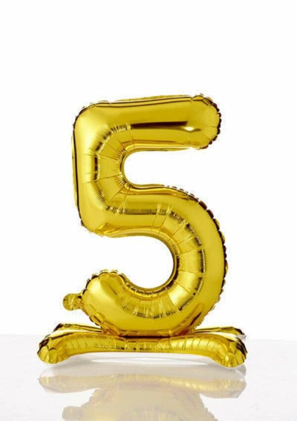 Palloncino Mylar Oro autoportante 70 cm numero 5