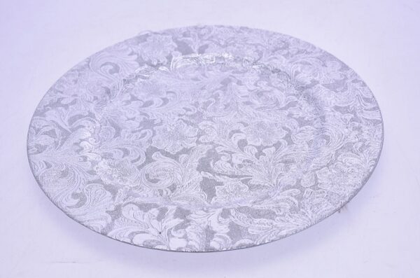 Sottopiatto decorato diametro 33 cm Argento *