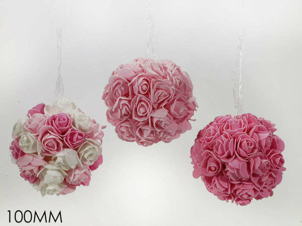 Sfera con Rose Rosa 10 cm *