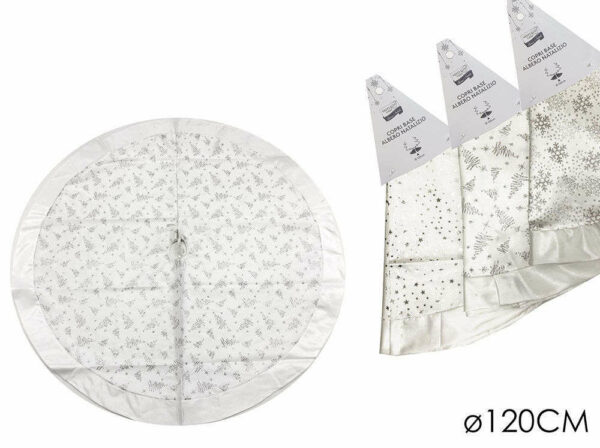 Copribase per Albero Bianco diametro 120 cm con decorazioni argento *