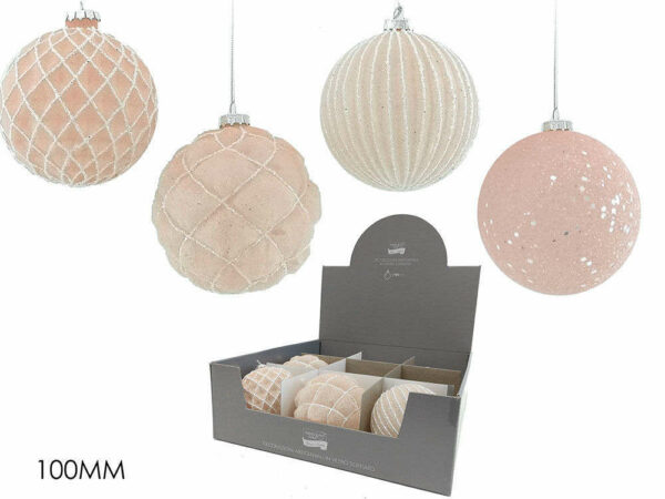 Palla di Natale in Vetro 10 cm Rosa *