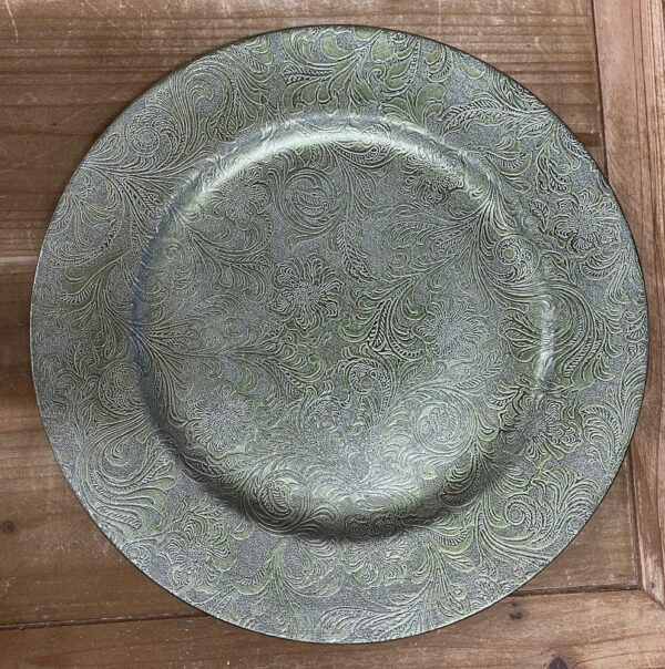 Sottopiatto decorato diametro 33 cm Verde *