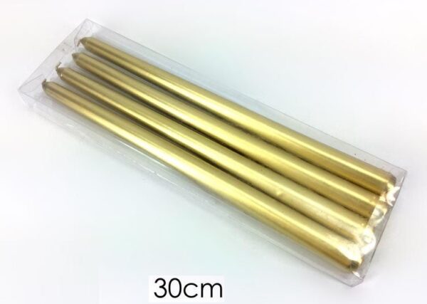 Set 4 Candele Lisce 30 cm Oro *