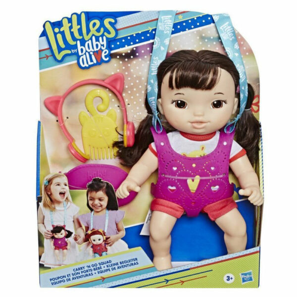 Bambola Baby Alive Little Carry and Go Squad castana *