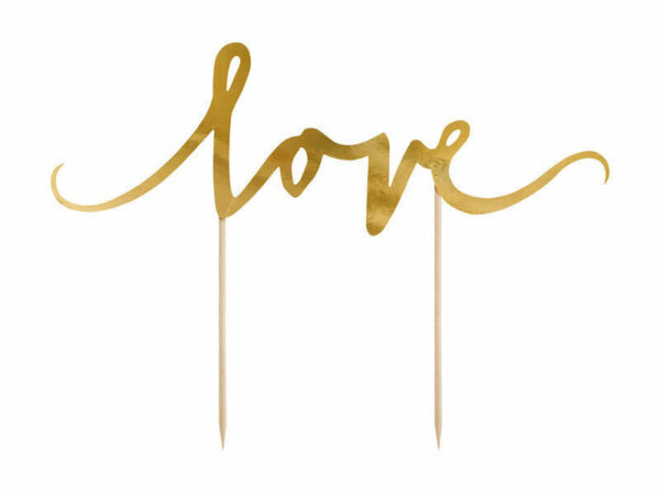 Cake Topper Love 17 cm Oro *