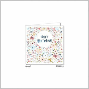 Biglietto Augurale Sweet Time quadrato Floreale Happy Birthday *