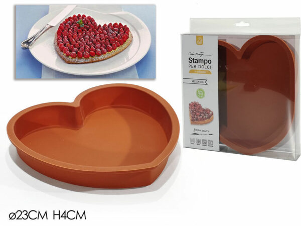 Stampo in Silicone a forma di Cuore diametro 26 cm altezza 4 cm