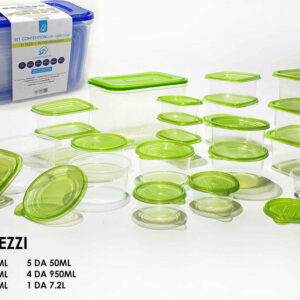 Set 21 contenitori in polipropilene con coperchio *