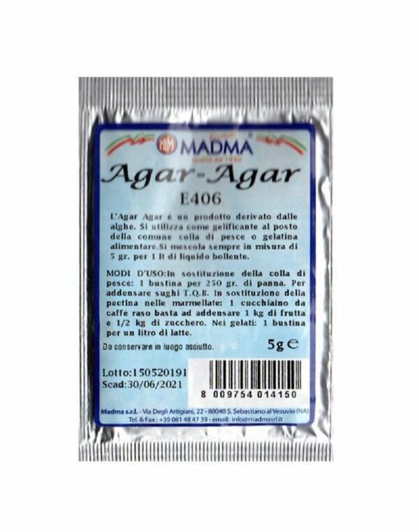1 Busta di gomma di Agar-Agar da 5 gr