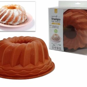Stampo in Silicone a forma Tonda Ondulata con buco diametro 23 cm altezza 10 cm *