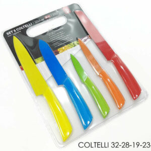 Set 5 Coltelli colorati con tagliere *