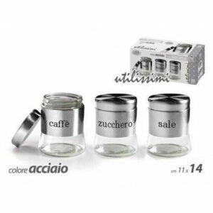 Barattoli in vetro e acciaio 750 ml 3 pz *