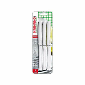 Kaimano Coltello Lama Lunga manico Bianco 6 pezzi *