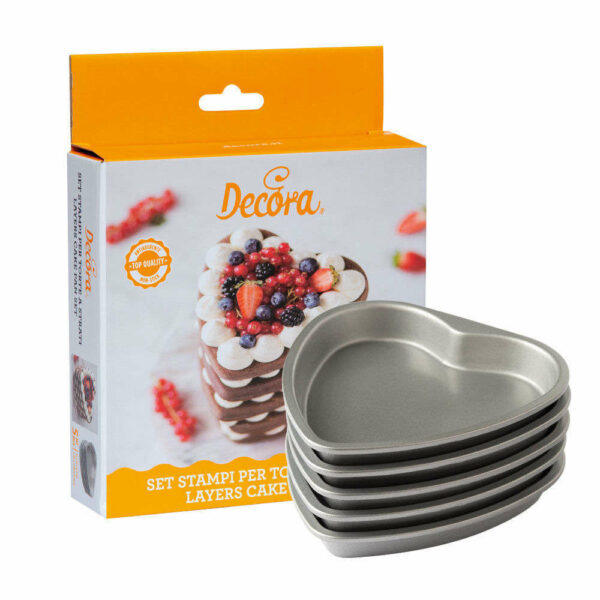 Set 5 Stampi Cuore 15 cm altezza 2 cm *