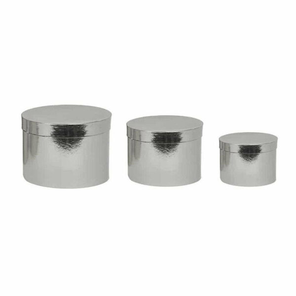 Scatola Tondo Argento 14x12 cm *