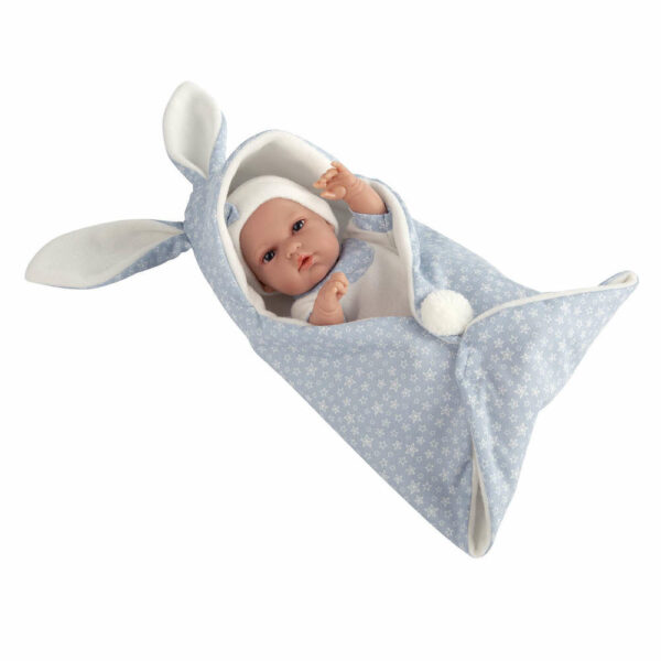 Bebè 33 cm coperta con orecchie Azzurro *