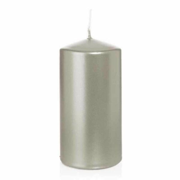 Candela Cilindro altezza 12 cm diametro 6 cm Argento *
