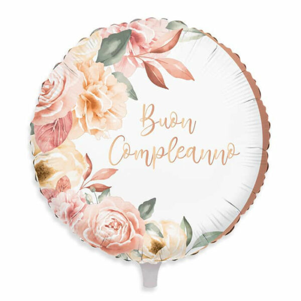 Palloncino Mylar 18'' 45 cm Buon Compleanno Rose Gold *