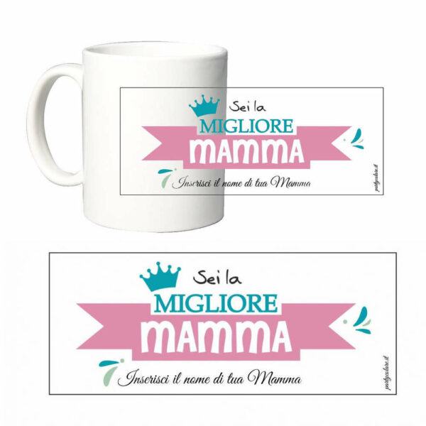 Tazza in Ceramica Festa della Mamma da Personalizzare con il Nome