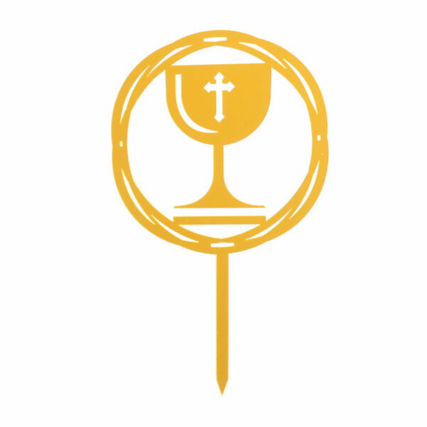 Cake Topper Calice Prima Comunione Oro - immagine 2