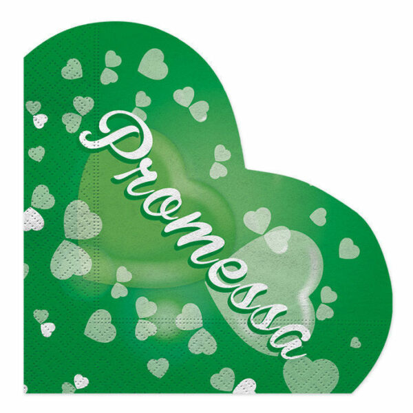 Tovaglioli 33x33 cm forma cuore Promessi Sposi 20 pezzi *
