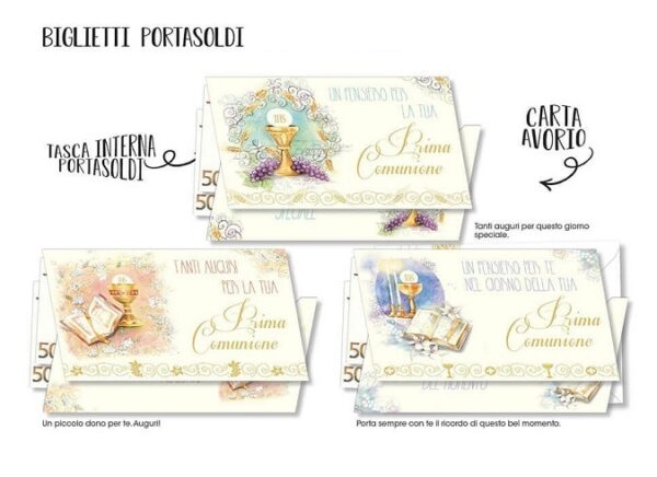 Biglietto Auguri Porta Soldi Prima Comunione *