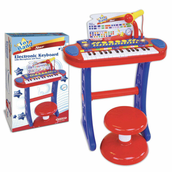 Tastiera Elettronica 31 Tasti con Microfono Gambe e Sgabello