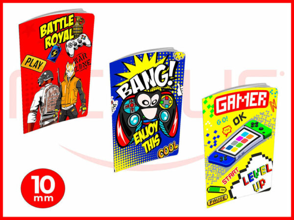 10 Maxi Quaderni 20+1 fogli M8 Gamer 10 mm *