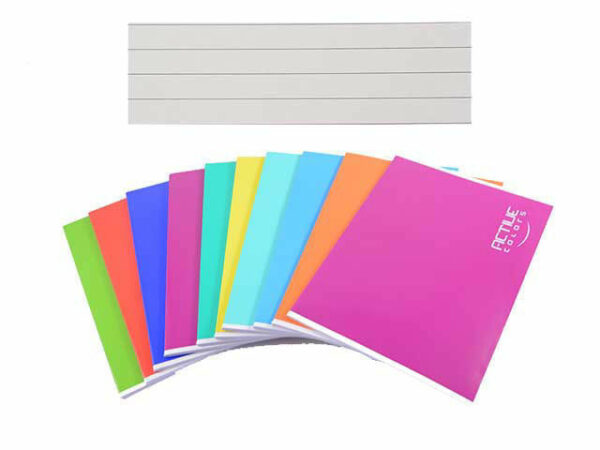 10 Maxi Quaderni Active Color Maxi 20+1 fogli 1 rigo *