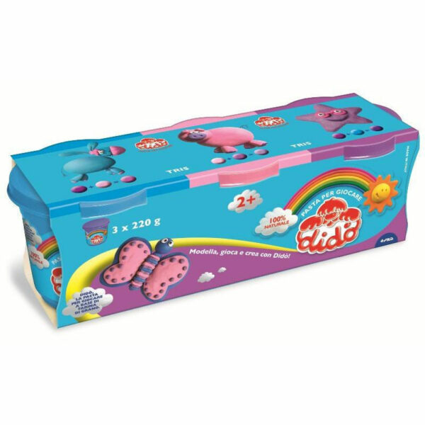 Didò Tris Barattoli 3x220 grammi Azzurro Rosa Viola *