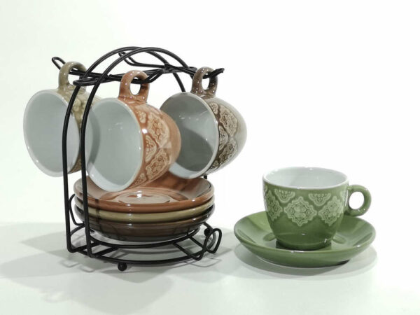 Set 4 Tazzine Caffè 10 cl con stand *