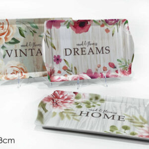 Vassoio con stampa fiori 37×23 cm *