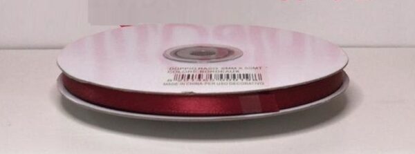 Rotolo Nastro Doppio Raso Bordeaux 6 mm 50 metri *