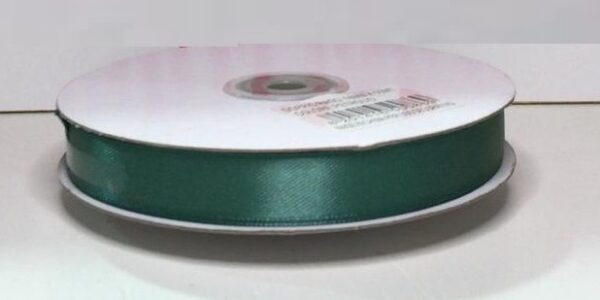 Rotolo Nastro Doppio Raso Verde Petrolia 16 mm 50 metri *